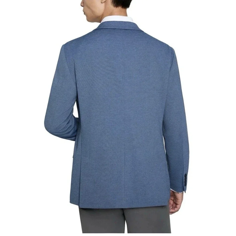 Kenneth Cole Men's New York Knit Blazer Classic Fit Jacket, Blue(Light), Size XL